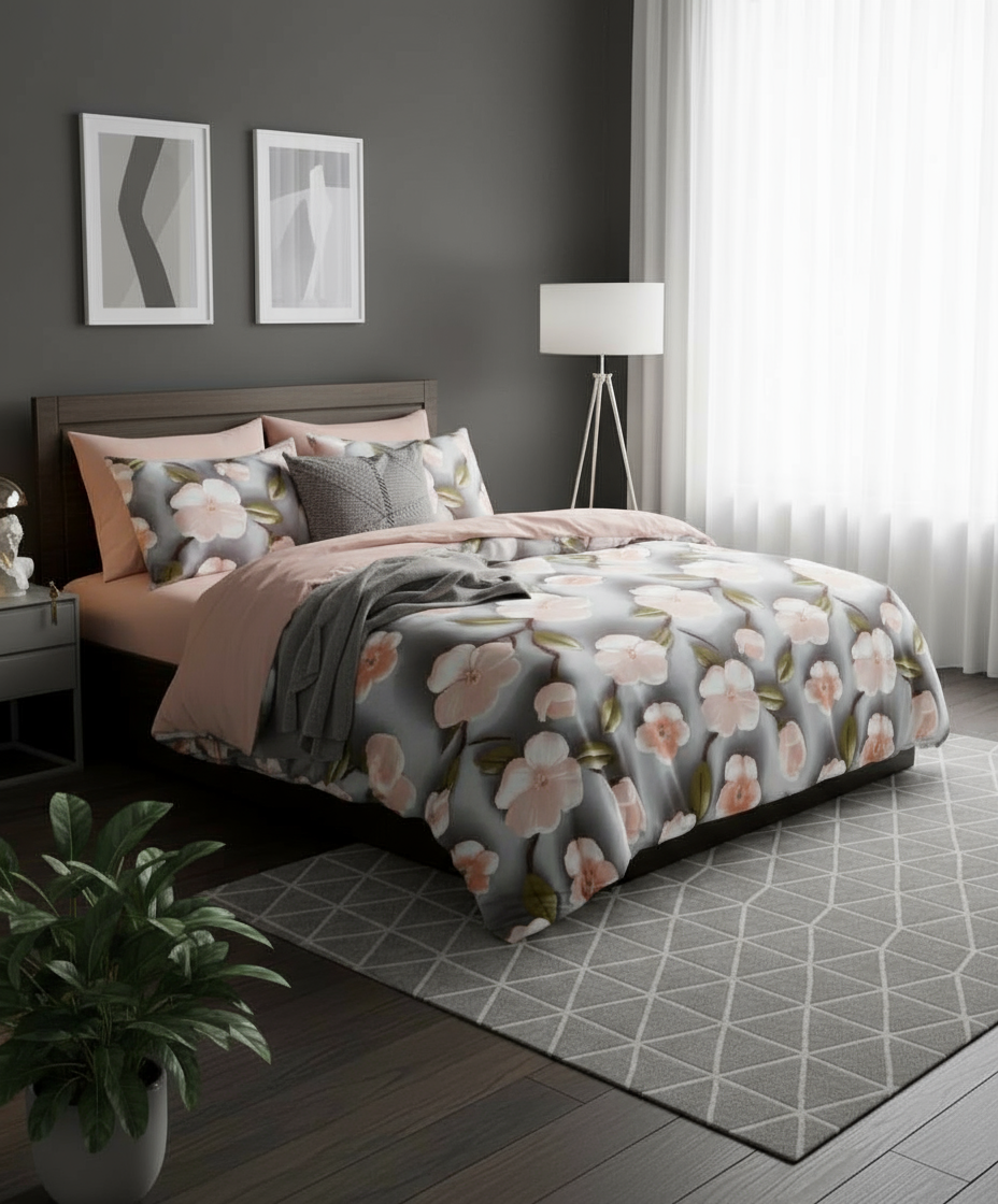 DreamWeave 7D Glace Cotton King Bedsheet - 240 TC, 200 GSM