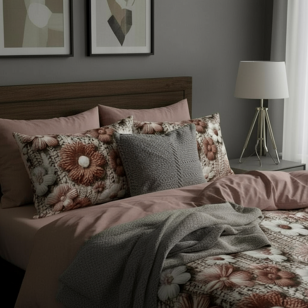 DreamWeave 7D Floral King Bedsheet 108x108 - 240 TC, 200 GSM